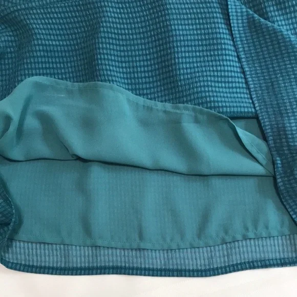 Anthropologie Maeve Tavin Turquoise Cold Shoulder Ruffle Blouse 4P - Picture 7 of 15